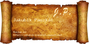 Jakubik Paszkál névjegykártya